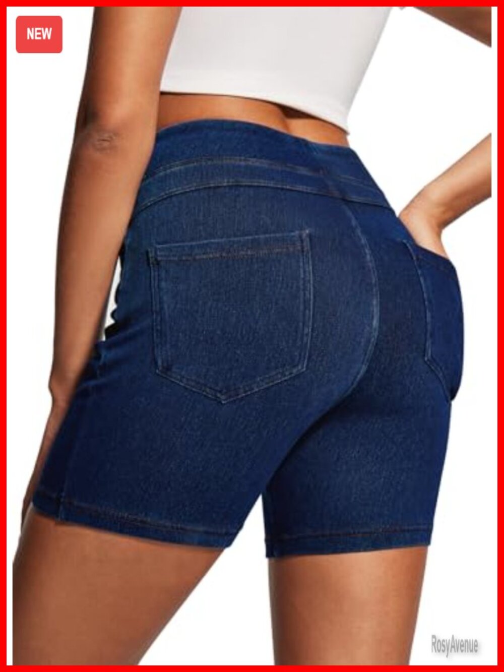 Heathyoga Stretchy Jean Shorts High Waisted Pull On Denim Shorts for Women